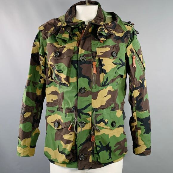 Polo by Ralph Lauren Other - POLO by RALPH LAUREN Size L Green Brown Beige Camouflage Utilitarian Hooded Coat